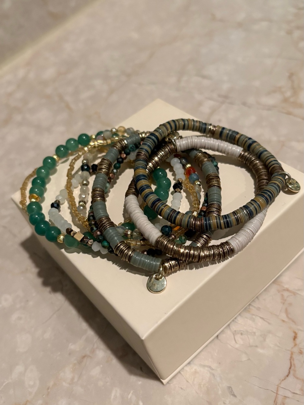 12 Mixed Metal and Beaded Womens Bracelet Bundle